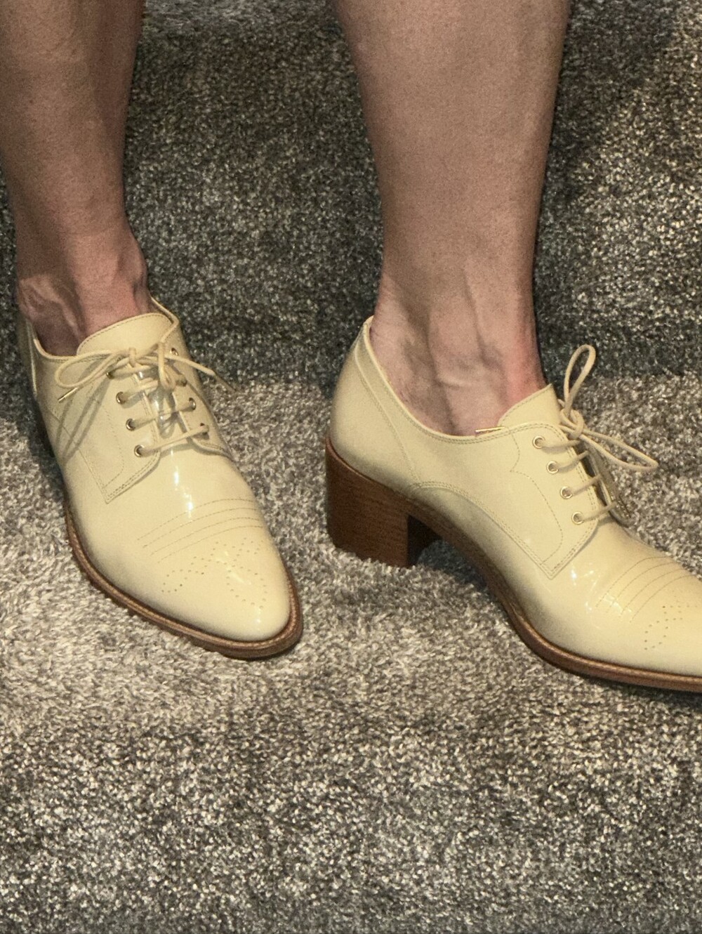 Angela Scott Patent Leather Lace-Up Heeled Oxfords - Picture 7 of 9